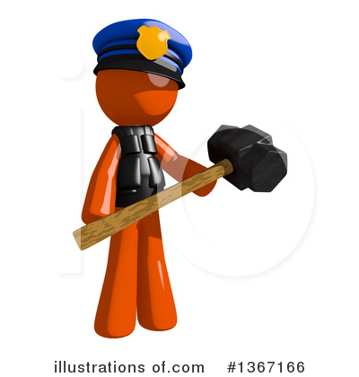 Orange Police Officer Clipart #1367166 by Leo Blanchette