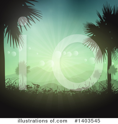 Palm Tree Clipart #1403545 by KJ Pargeter