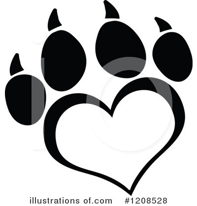Royalty-Free (RF) Paw Print Clipart Illustration by Hit Toon - Stock Sample #1208528