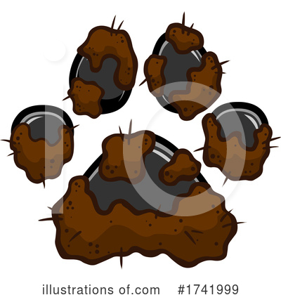 Royalty-Free (RF) Paw Print Clipart Illustration by Hit Toon - Stock Sample #1741999