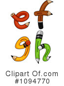 Pencil Letters Clipart #1094770 by BNP Design Studio