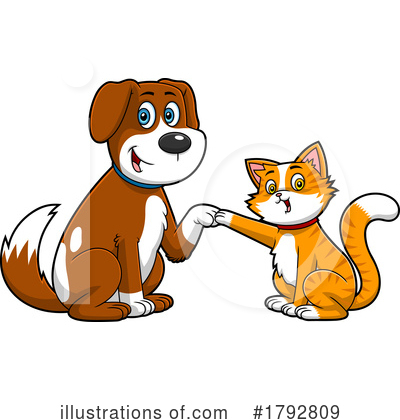 Cat And Dog Clipart #1792809 by Hit Toon