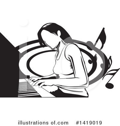 Royalty-Free (RF) Piano Clipart Illustration by David Rey - Stock Sample #1419019