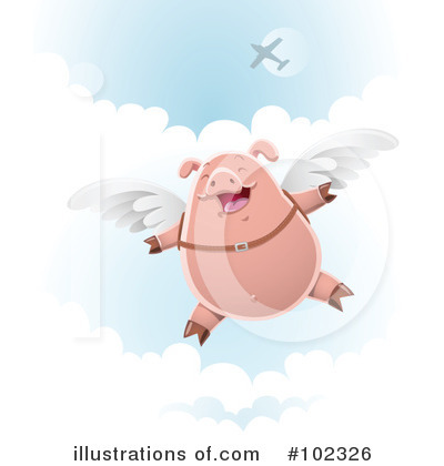 Flying Pig Clipart #102326 by Qiun