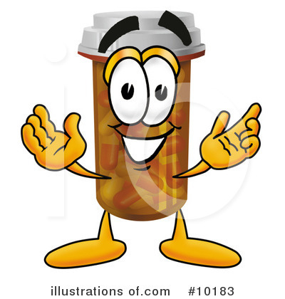 Royalty-Free (RF) Pill Bottle Clipart Illustration by Mascot Junction - Stock Sample #10183