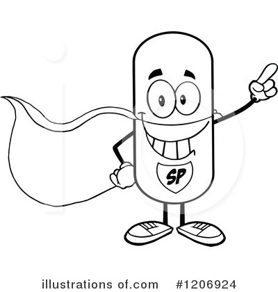 Royalty-Free (RF) Pill Mascot Clipart Illustration by Hit Toon - Stock Sample #1206924