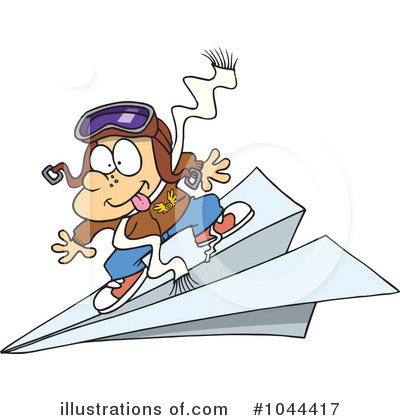 Paper Airplane Clipart #1044417 by toonaday