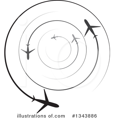 Royalty-Free (RF) Plane Clipart Illustration by ColorMagic - Stock Sample #1343886
