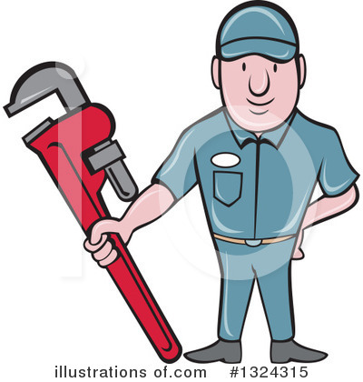 Royalty-Free (RF) Plumber Clipart Illustration by patrimonio - Stock Sample #1324315