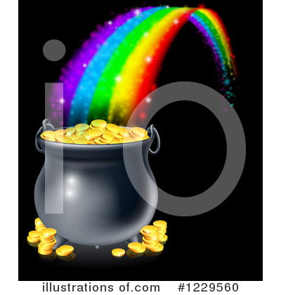Pot Of Gold Clipart #1229560 by AtStockIllustration