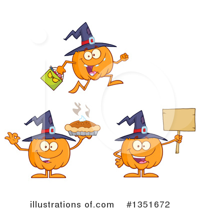 Royalty-Free (RF) Pumpkin Character Clipart Illustration by Hit Toon - Stock Sample #1351672