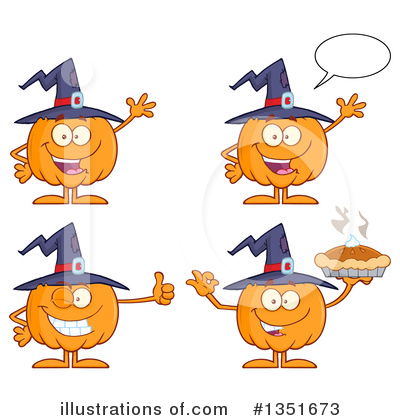 Royalty-Free (RF) Pumpkin Character Clipart Illustration by Hit Toon - Stock Sample #1351673