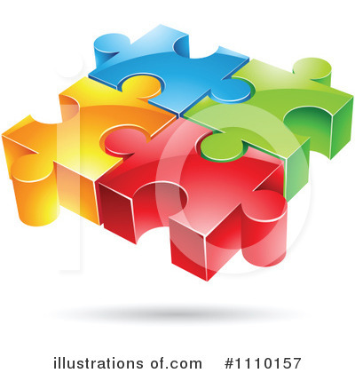 Royalty-Free (RF) Puzzle Pieces Clipart Illustration by cidepix - Stock Sample #1110157