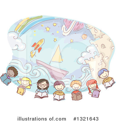 Royalty-Free (RF) Reading Clipart Illustration by BNP Design Studio - Stock Sample #1321643