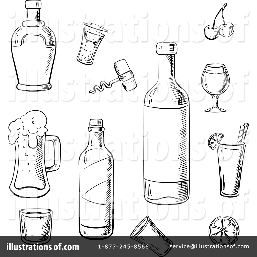 Alcohol Clipart #1365515 - Illustration by Vector Tradition SM