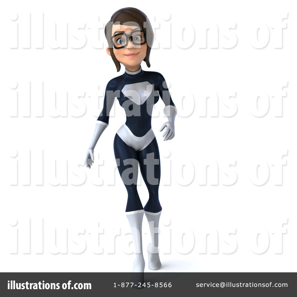 Black And White Super Hero Clipart #1283892 - Illustration by Julos