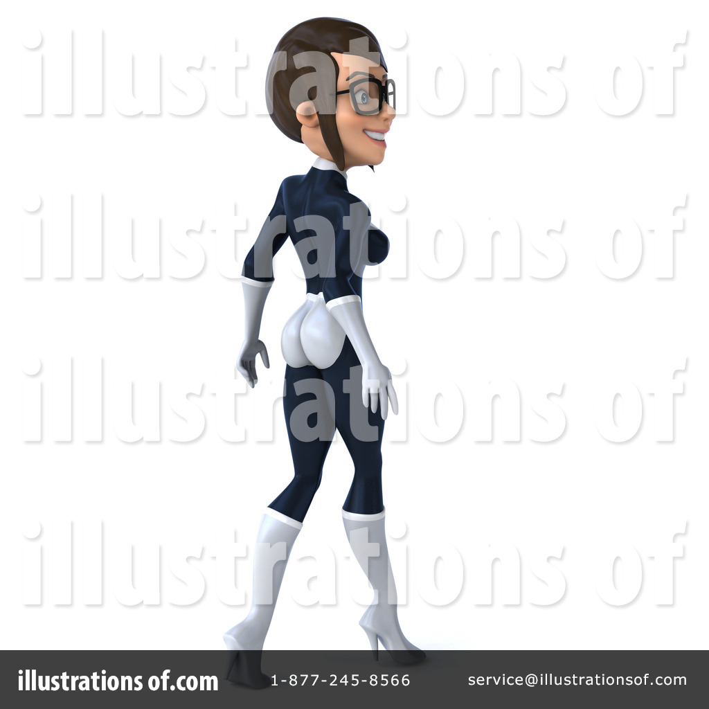 Black And White Super Hero Clipart #1283896 - Illustration by Julos