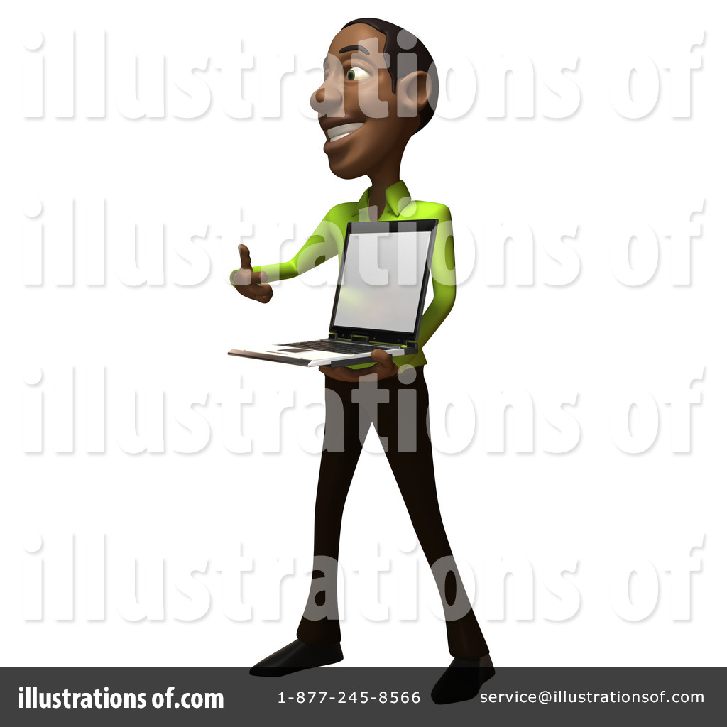 Casual Black Man Character Clipart #56875 - Illustration by Julos