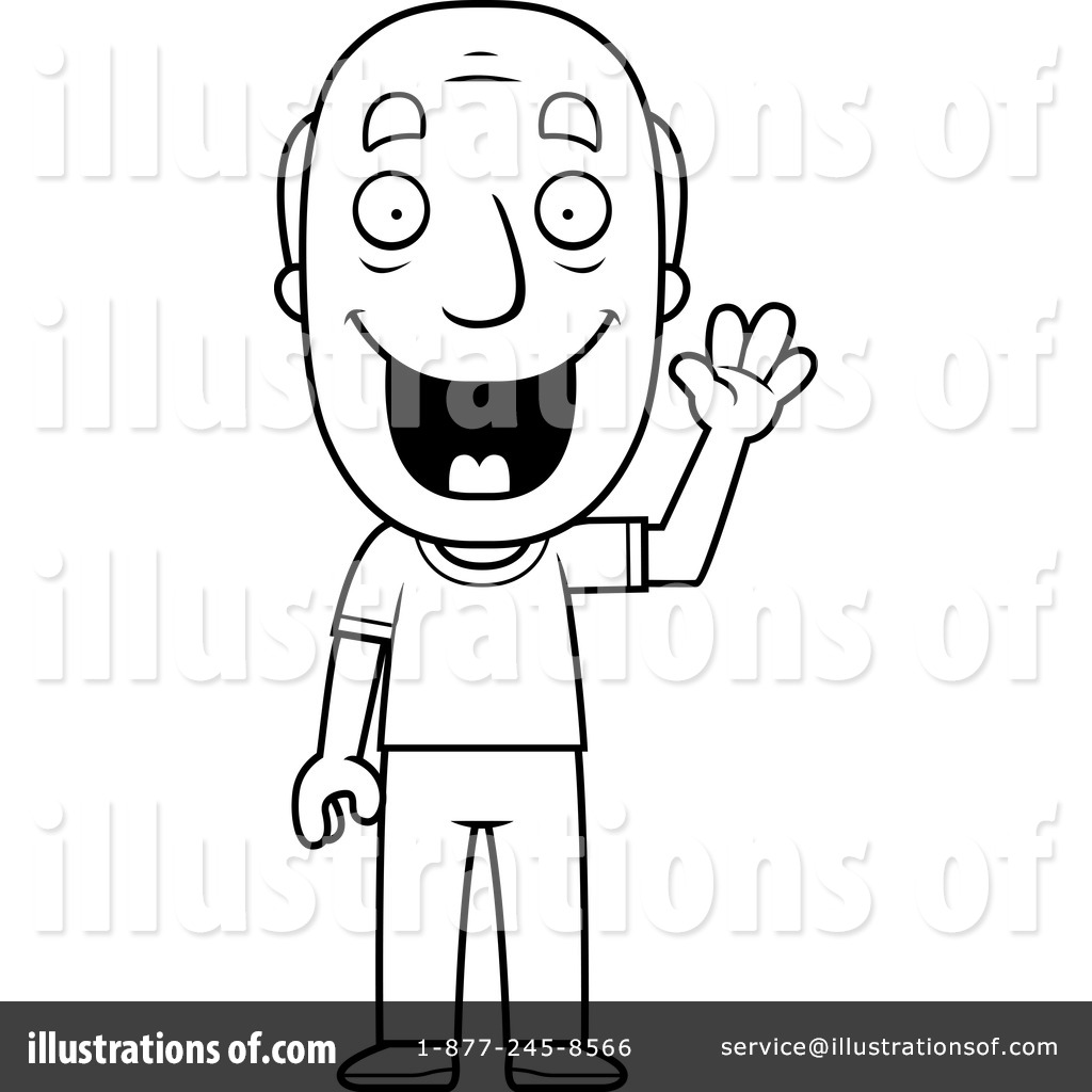 clip art grandpa black and white