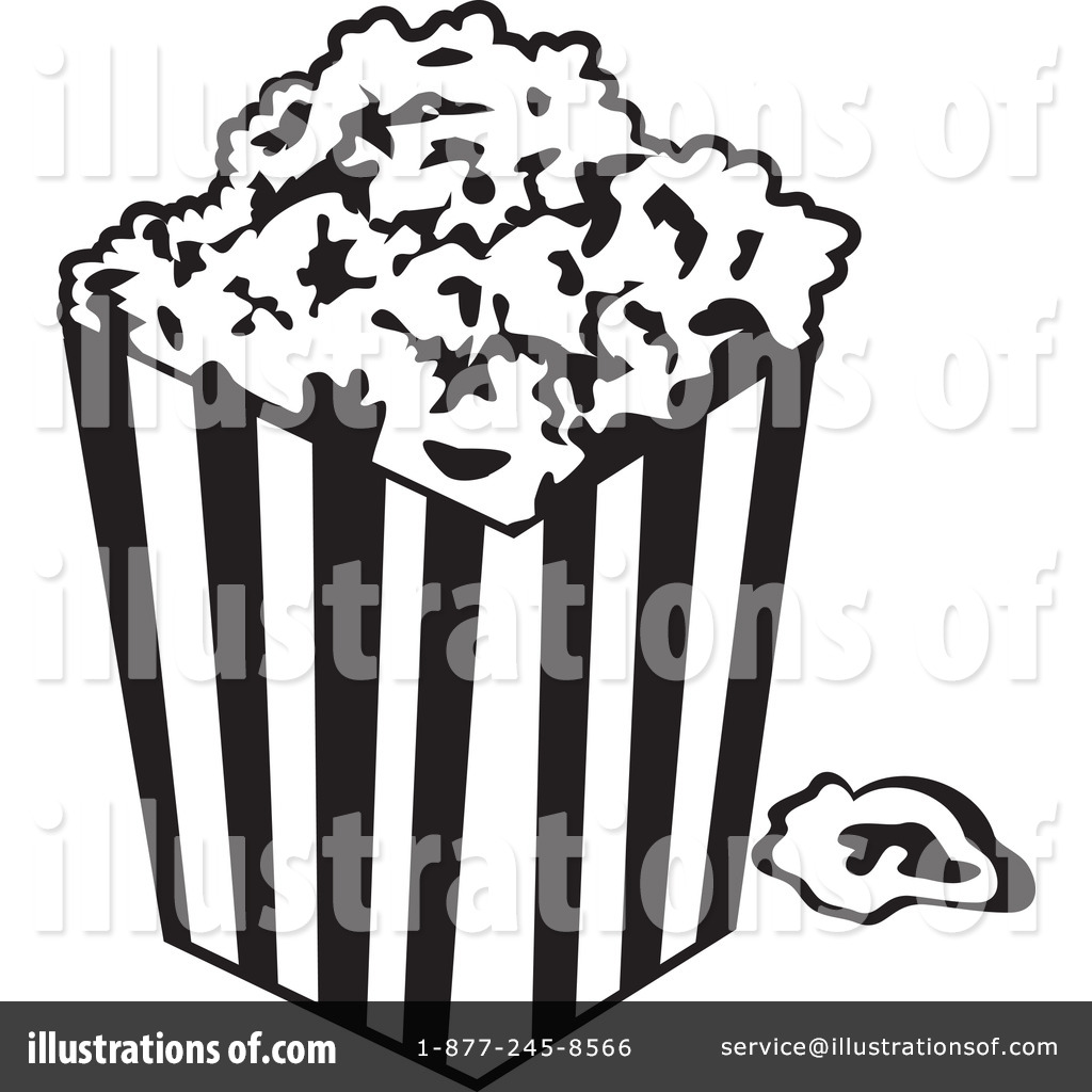 free popcorn clipart black and white - photo #50