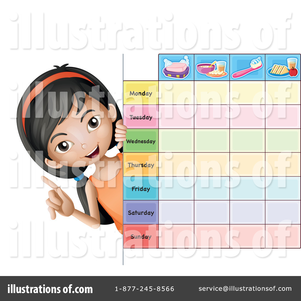 clipart daily routine schedule for boy icons