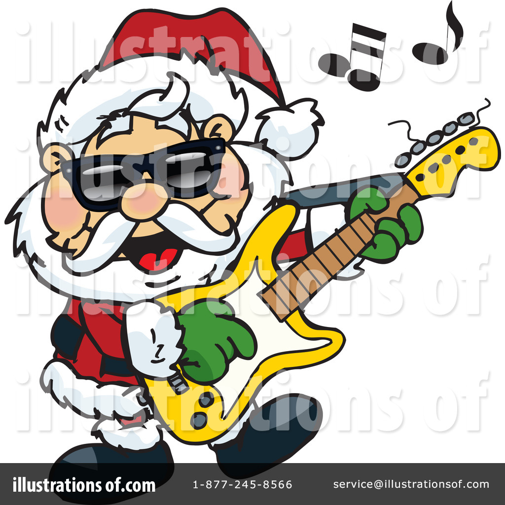 rock n roll santa clipart