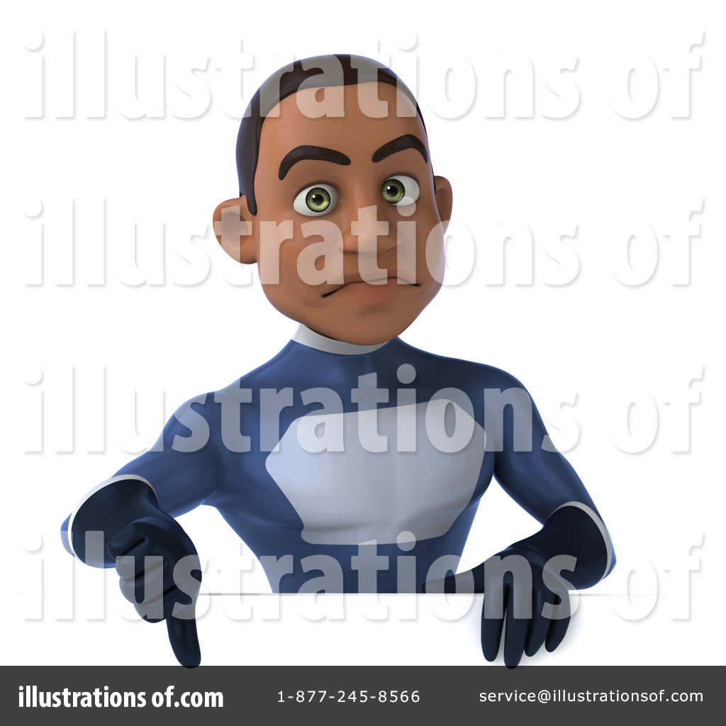 Young Black Male Super Hero Clipart #1281826 - Illustration by Julos