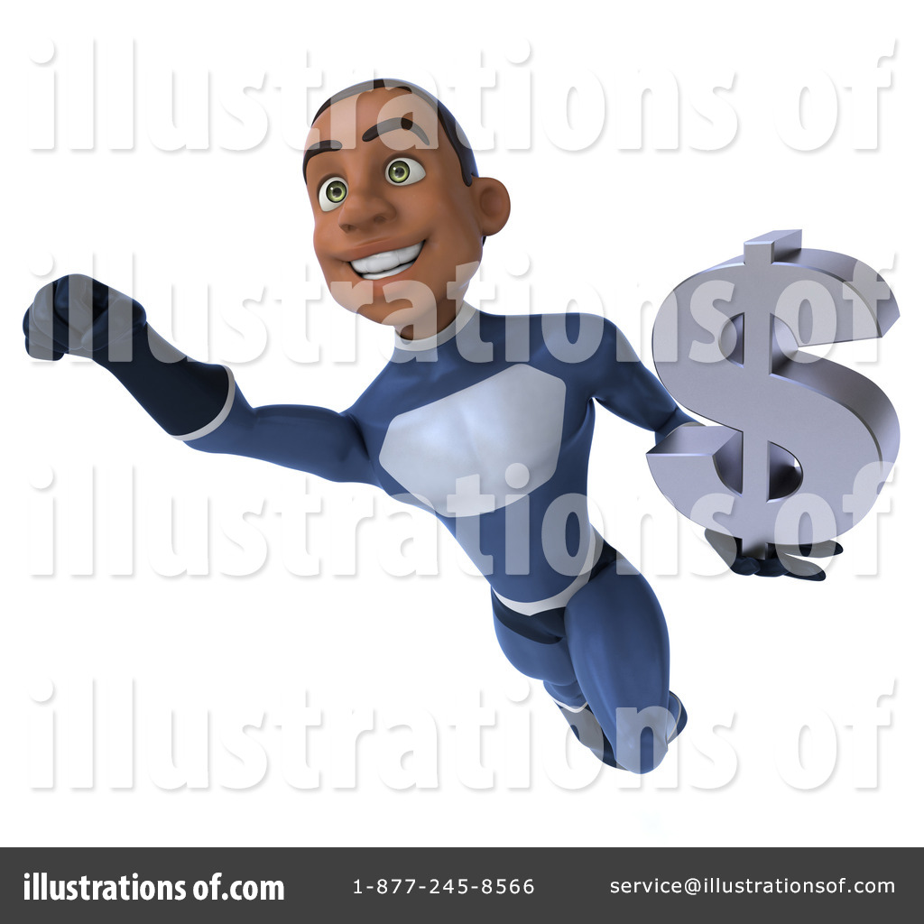 Young Black Male Super Hero Clipart #1283631 - Illustration by Julos