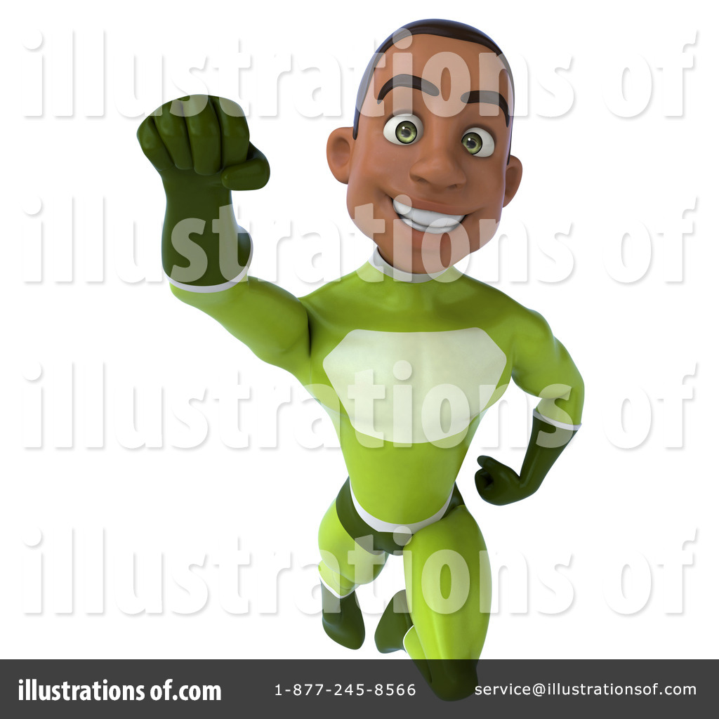Young Black Male Super Hero Clipart #1283636 - Illustration by Julos