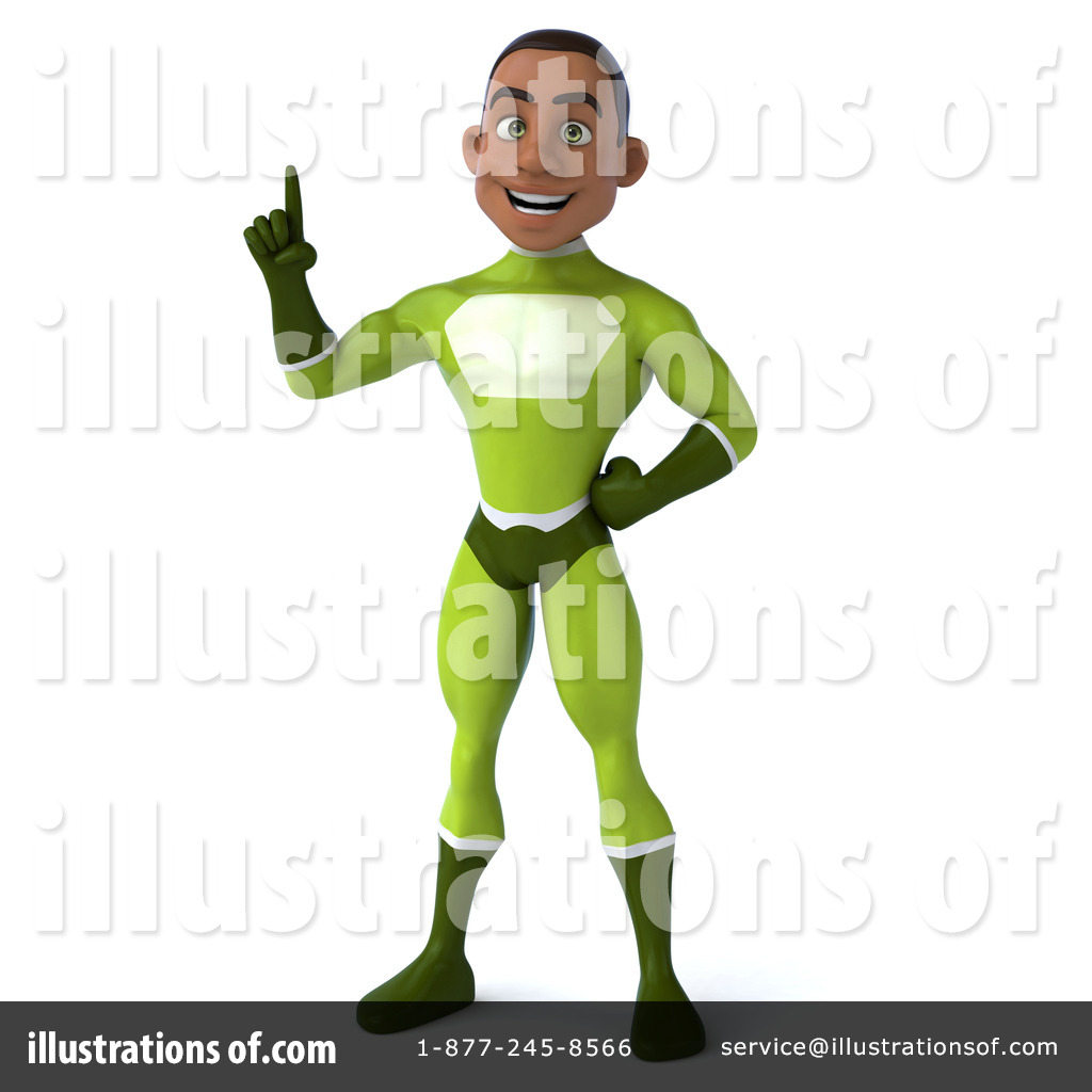 Young Black Male Super Hero Clipart #1283665 - Illustration by Julos