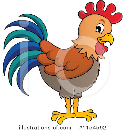Royalty-Free (RF) Rooster Clipart Illustration by visekart - Stock Sample #1154592
