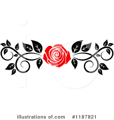 Floral Border Clipart #1187821 by Vector Tradition SM