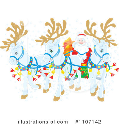 Santas Sleigh Clipart #1107142 by Alex Bannykh