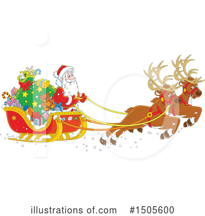 Santas Sleigh Clipart #1505600 by Alex Bannykh