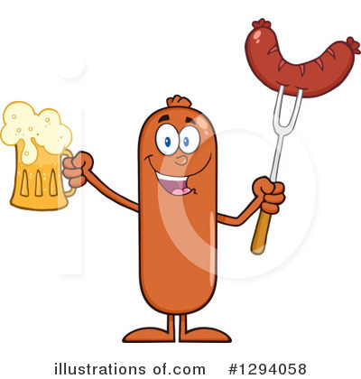 Royalty-Free (RF) Sausage Character Clipart Illustration by Hit Toon - Stock Sample #1294058