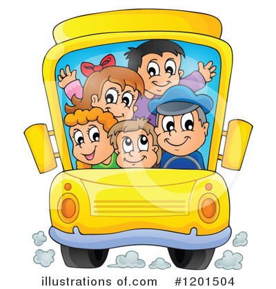 Royalty-Free (RF) School Bus Clipart Illustration by visekart - Stock Sample #1201504