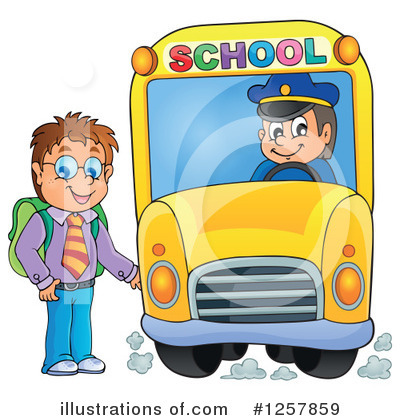 Royalty-Free (RF) School Bus Clipart Illustration by visekart - Stock Sample #1257859