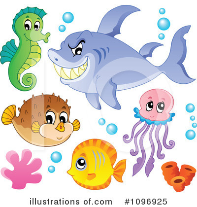 Royalty-Free (RF) Sea Life Clipart Illustration by visekart - Stock Sample #1096925