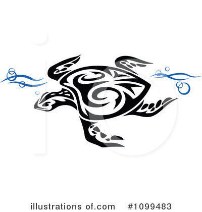 Royalty-Free (RF) Sea Turtle Clipart Illustration by Vector Tradition SM - Stock Sample #1099483