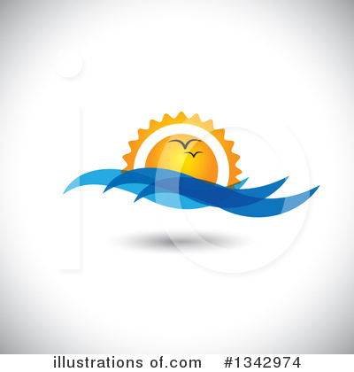 Royalty-Free (RF) Seagulls Clipart Illustration by ColorMagic - Stock Sample #1342974