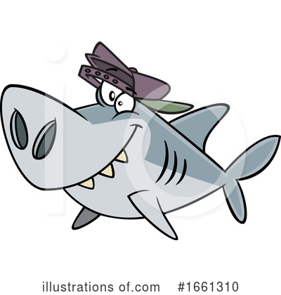 Royalty-Free (RF) Shark Clipart Illustration by toonaday - Stock Sample #1661310