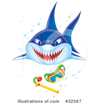 Royalty-Free (RF) Shark Clipart Illustration by Alex Bannykh - Stock Sample #32567