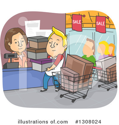 Royalty-Free (RF) Shopping Clipart Illustration by BNP Design Studio - Stock Sample #1308024