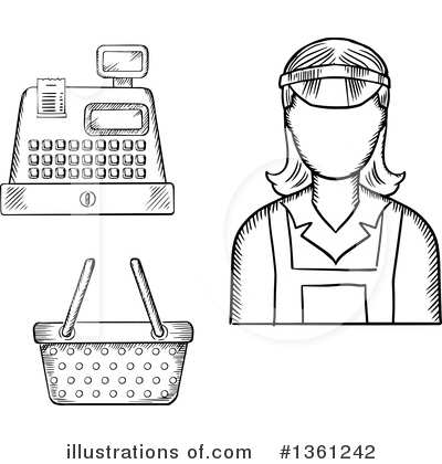 Cashier Clipart #1361242 by Vector Tradition SM