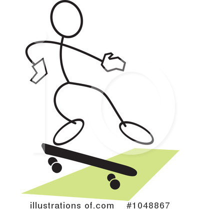 Skateboarding Clipart #1048867 by Johnny Sajem