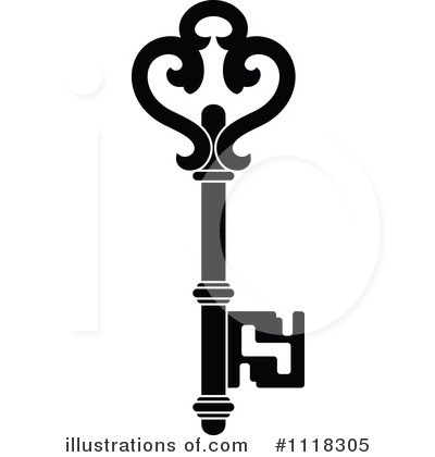 Royalty-Free (RF) Skeleton Key Clipart Illustration by Vector Tradition SM - Stock Sample #1118305