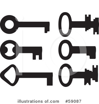 Royalty-Free (RF) Skeleton Key Clipart Illustration by Frisko - Stock Sample #59087