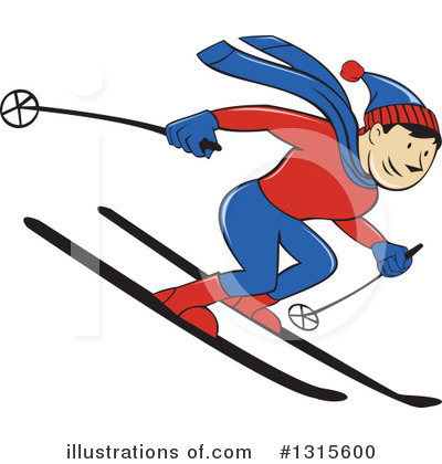 Royalty-Free (RF) Skiing Clipart Illustration by patrimonio - Stock Sample #1315600