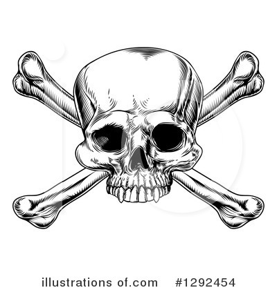 Royalty-Free (RF) Skull And Crossbones Clipart Illustration by AtStockIllustration - Stock Sample #1292454