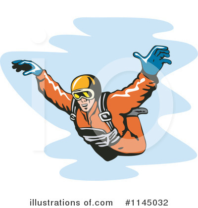 Royalty-Free (RF) Skydiving Clipart Illustration by patrimonio - Stock Sample #1145032
